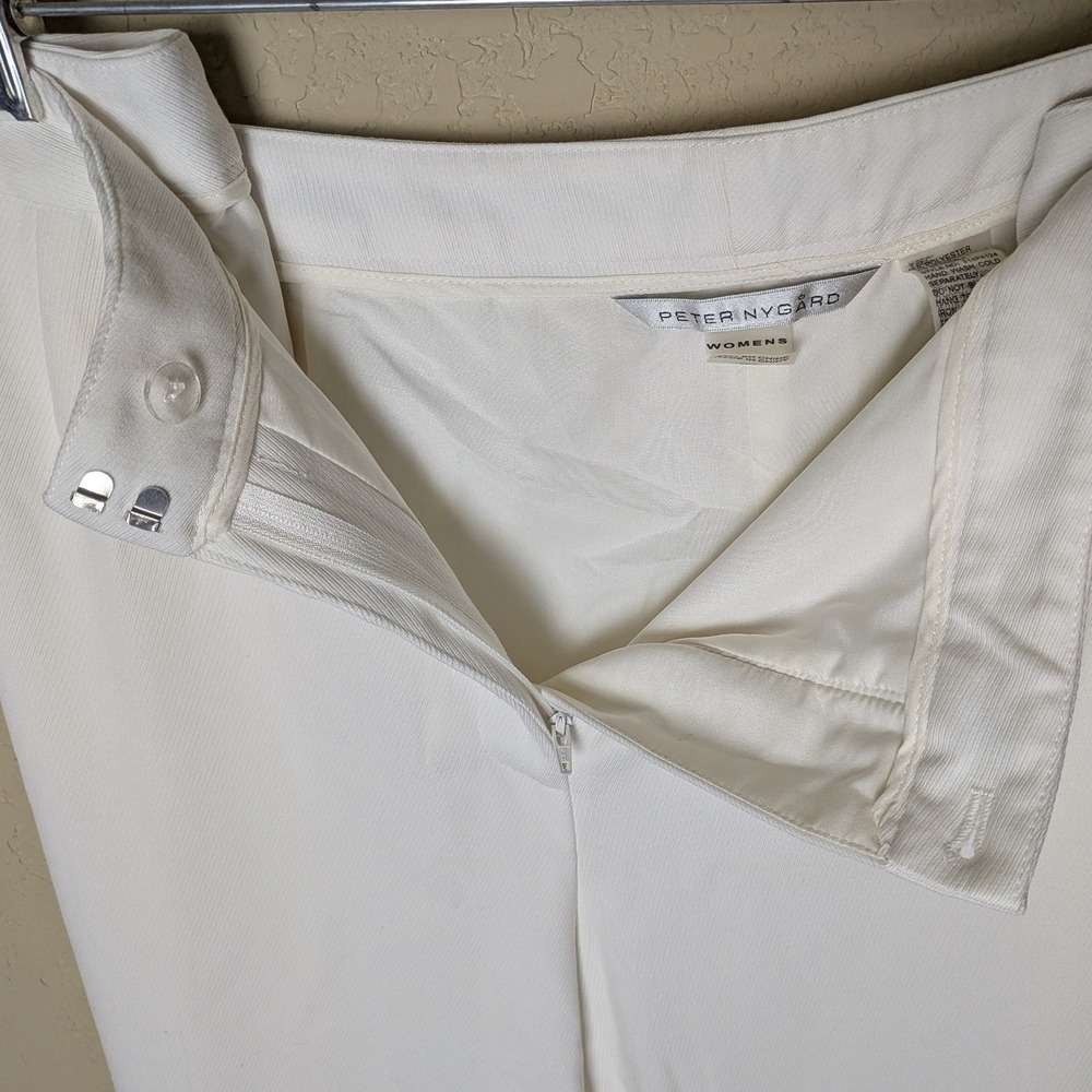 Peter Nygard Cream Trousers sz‎ 22 Wide Leg   Lined Office Work Capsule Wardrobe - Picture 6 of 9